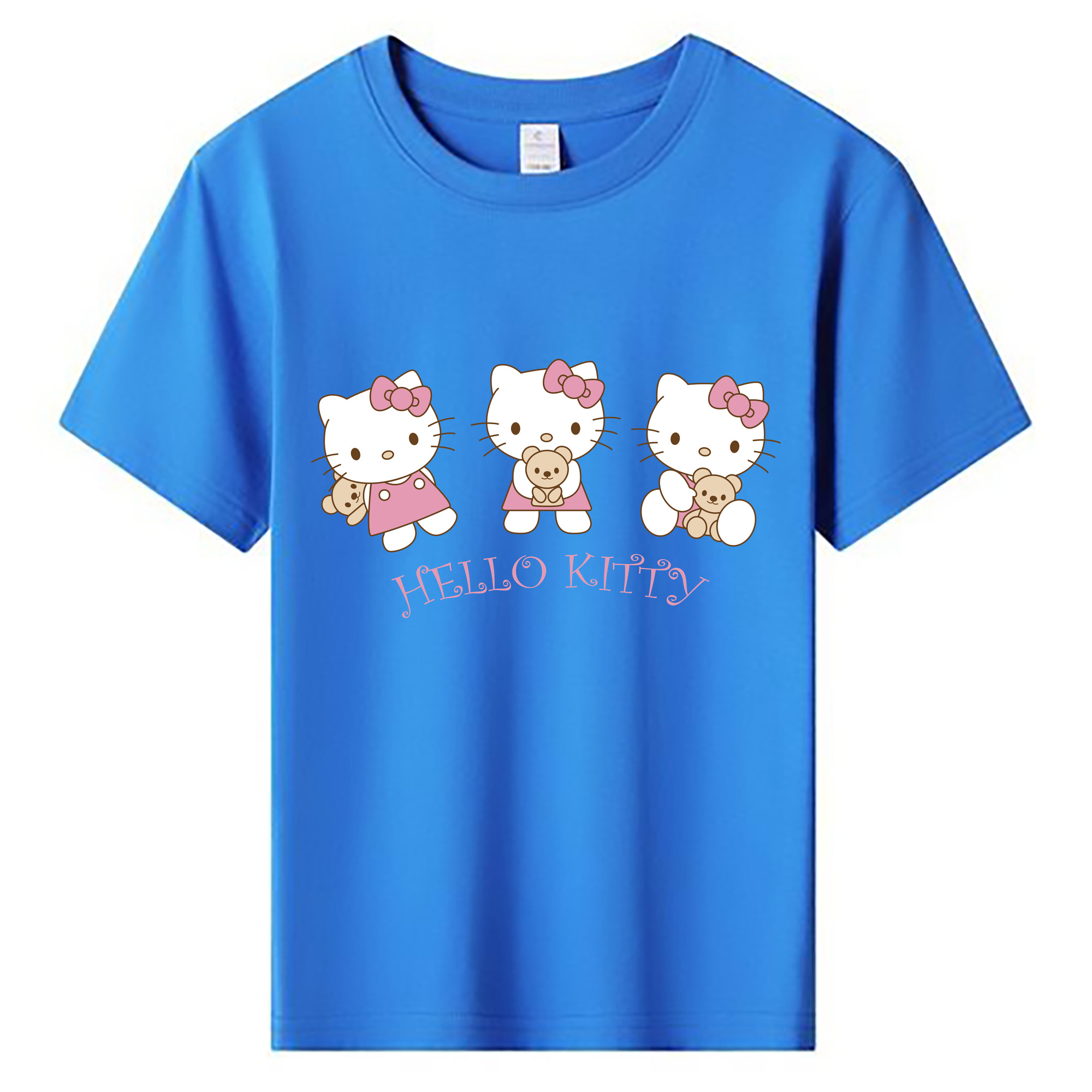 （画像用） Hello Kitty ハローキティ 綿100％キッズTシャツ（フロントプリント）